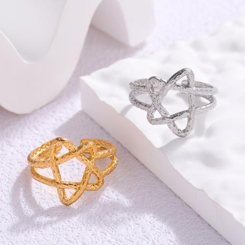 Stainless Steel Finger Ring 304 Stainless Steel Star Adjustable & fashion jewelry & for woman Sold By PC