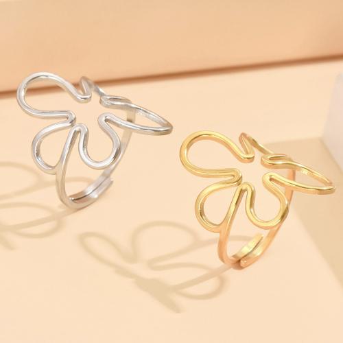 Stainless Steel Finger Ring 304 Stainless Steel Flower fashion jewelry & for woman US Ring Sold By PC