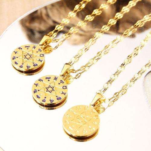 Stainless Steel Jewelry Necklace 304 Stainless Steel with 5cm extender chain Round gold color plated for woman 17mm Length 40 cm Sold By PC