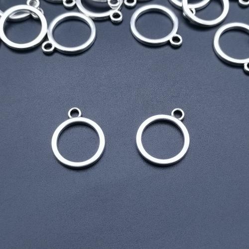 Zinc Alloy Pendants Round antique silver color plated DIY nickel lead & cadmium free 16mm Sold By Bag