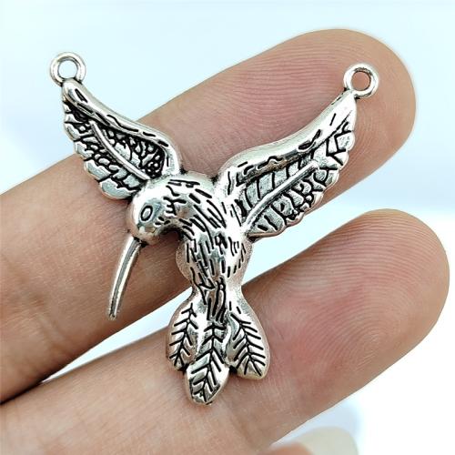 Zinc Alloy Animal Pendants Bird antique silver color plated DIY nickel lead & cadmium free Sold By Bag