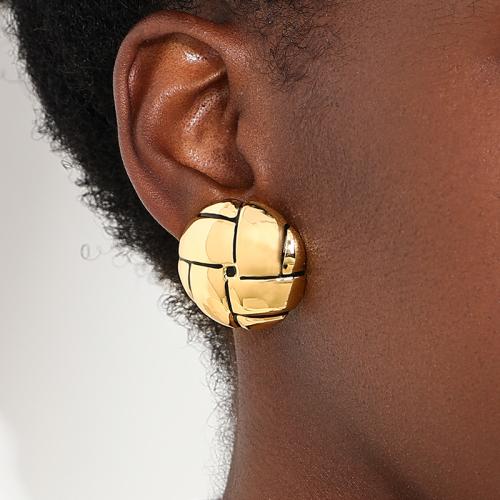 Lo zinco in lega Stud Earring, lega in zinco, placcato, per la donna & smalto, oro, Venduto da coppia