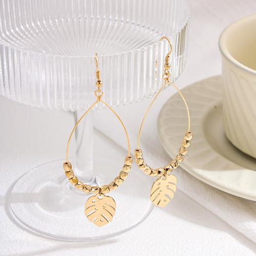 Zinc Alloy Drop Earrings plated for woman gold Sold By Pair