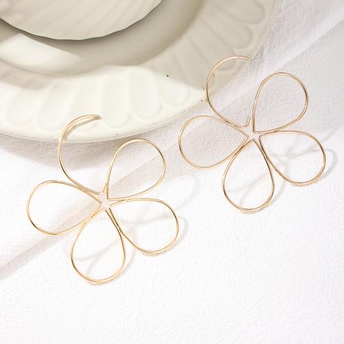 Zinc Alloy Drop Earrings petals plated for woman Sold By Pair