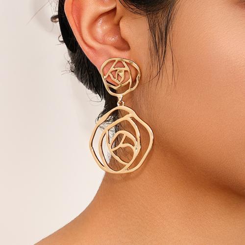 Lo zinco in lega Stud Earring, lega in zinco, Rose, placcato, per la donna, nessuno, Venduto da coppia