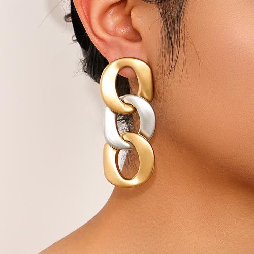 Lo zinco in lega Stud Earring, lega in zinco, with plastica rivestito in rame, placcato, per la donna, oro, Venduto da coppia