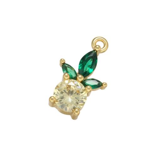 Cubic Zirconia Micro Pave Brass Pendant plated DIY & micro pave cubic zirconia Sold By PC