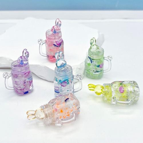 Colgantes de Resina, Bricolaje & luminoso & esmalte, color mixto, 6PCs/Set, Vendido por Set