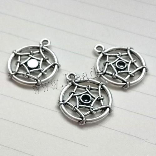 Sinc Alloy Pendants, dath airgid antique plátáilte, DIY, 21x18mm, 100ríomhairí pearsanta/Mála, Díolta De réir Mála