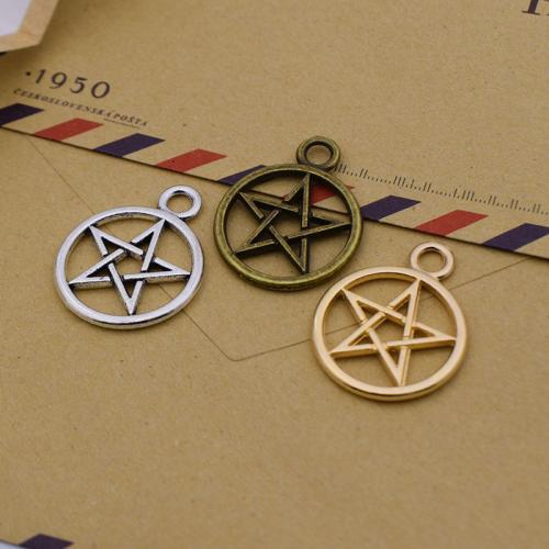 Zinc Alloy Star Pendant pentagram plated DIY Sold By Bag