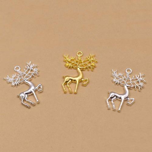 Zinc Alloy Animal Pendler, Deer, forgyldt, du kan DIY, flere farver til valg, 41x31mm, 100pc'er/Bag, Solgt af Bag