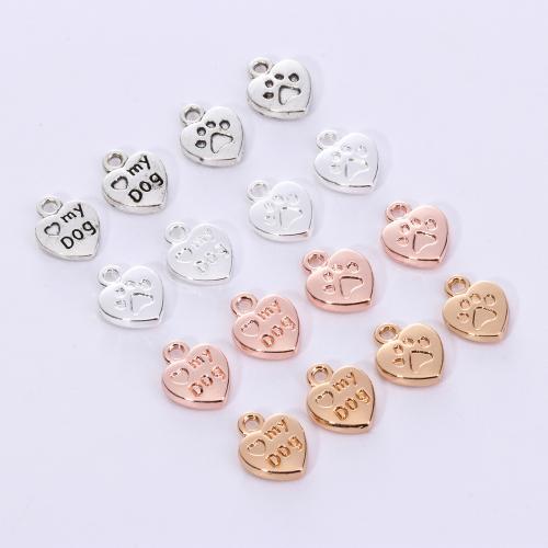 Zinc Alloy Heart Pendants plated DIY Sold By Bag