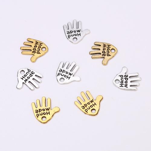 Zinc Alloy Hand Pendler, forgyldt, du kan DIY, flere farver til valg, 13x12mm, 100pc'er/Bag, Solgt af Bag