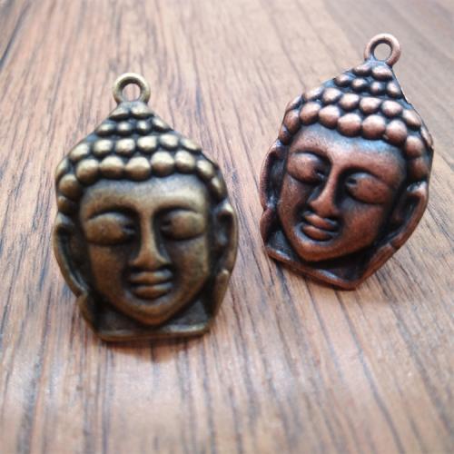 Zink Alloy Halsband, Buddha, plated, DIY, fler färger för val, 20x29x4mm, 100PC/Bag, Säljs av Bag