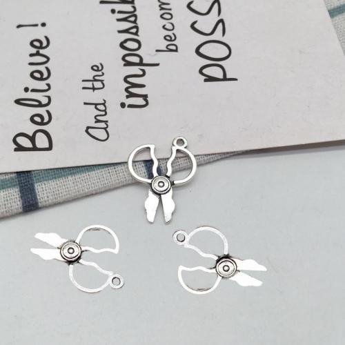 Zinc Alloy Scissors Pendants antique silver color plated DIY Sold By Bag