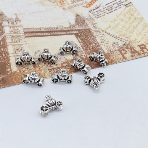 Zinc Alloy Pendants Pumpkin Car antique silver color plated DIY Sold By Bag