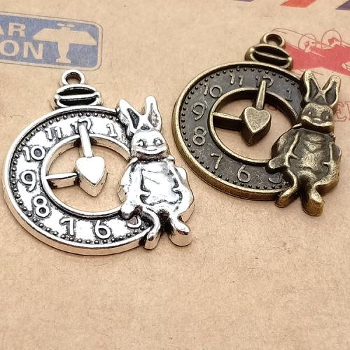 Zinc Alloy Pendants Clock plated DIY Sold By Bag