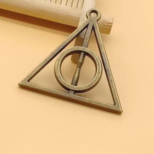 Zinc Alloy Pendler, Triangle, antik bronze farve forgyldt, du kan DIY, 33x31mm, 50pc'er/Bag, Solgt af Bag