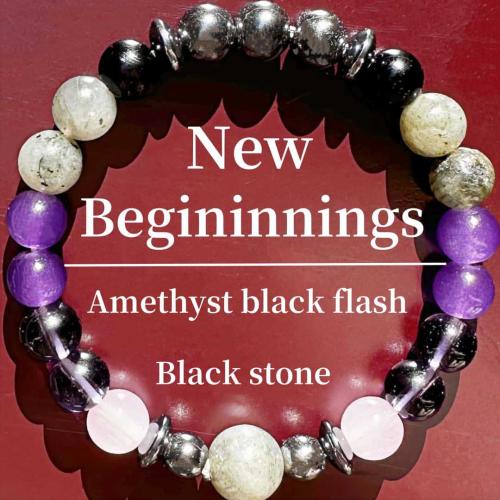 Gemstone Bracelets Amethyst with Labradorite & Hematite & Rose Quartz Round handmade fashion jewelry & Unisex Length Approx 6.3-7.87 Inch Sold By PC