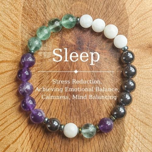 Gemstone Bracelets Colorful Fluorite with Jade White & Hematite & Amethyst Round handmade fashion jewelry & Unisex Length Approx 5.9-7.87 Inch Sold By PC