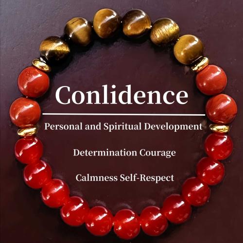 Gemstone Bracelets Tiger Eye with Jade Red & Red Agate Round handmade fashion jewelry & Unisex Length Approx 6.3-7.87 Inch Sold By PC