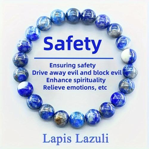 Lapis Lazuli Bracelet Round handmade fashion jewelry & Unisex Length Approx 7.48 Inch Sold By PC