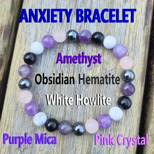 Amethyst Bracelet with Howlite & Obsidian & Hematite Round polished fashion jewelry & Unisex Length Approx 7.48 Inch Sold By PC