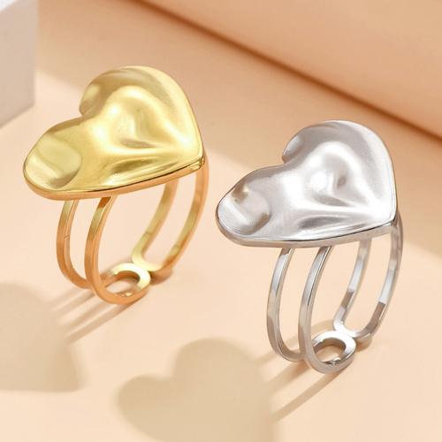 Stainless Steel Finger Ring 304 Stainless Steel Heart fashion jewelry & for woman US Ring Sold By PC