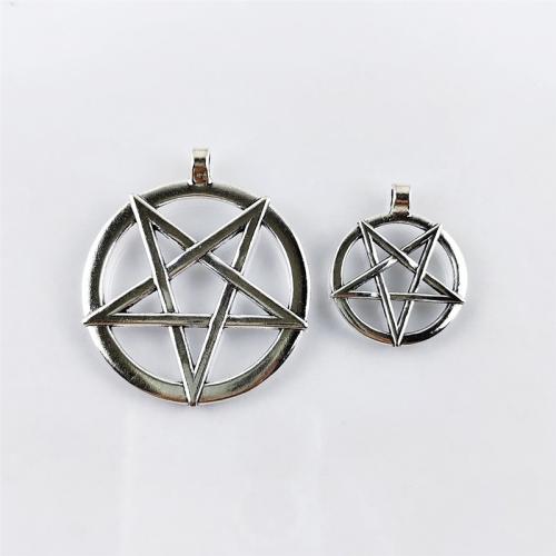 Zinc Alloy Star Pendant antique silver color plated DIY & hollow nickel lead & cadmium free Approx Sold By Bag