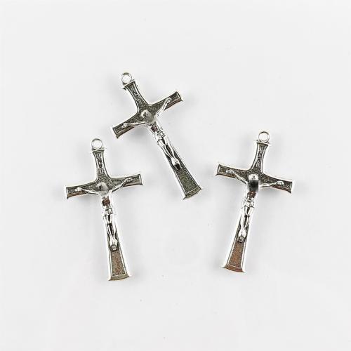 Zink Alloy Cross Hängen, antik silver pläterad, DIY, nickel, bly och kadmium gratis, 24x43mm, Hål:Ca 5mm, Ca 100PC/Bag, Säljs av Bag