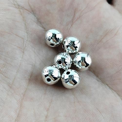 Bijoux de perles en alliage de Zinc , Balle de tennis, Plaqué de couleur d'argent, DIY, protéger l'environnement, sans nickel, plomb et cadmium, 10mm, 100PC/sac, Vendu par sac