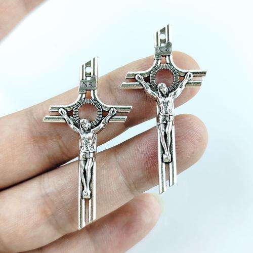 Zink Alloy Cross Hängen, antik silver pläterad, DIY, nickel, bly och kadmium gratis, 28x55mm, 100PC/Bag, Säljs av Bag