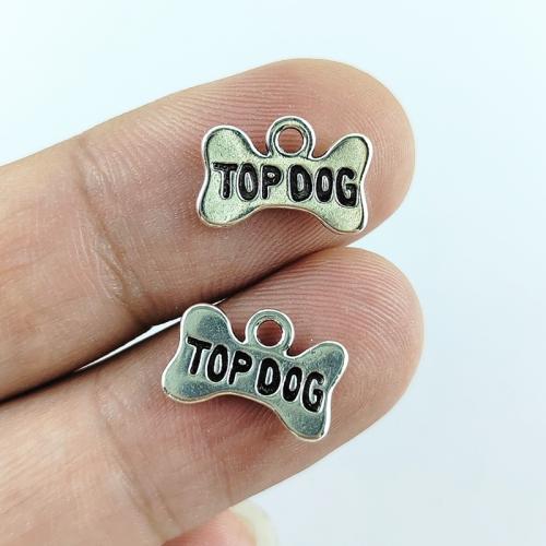 Zinc Alloy Pendants Dog Bone antique silver color plated DIY nickel lead & cadmium free Sold By Bag