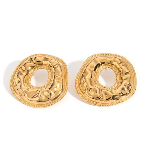 Stainless Steel Stud Earrings 304 Stainless Steel gold color plated fashion jewelry golden Sold By Pair