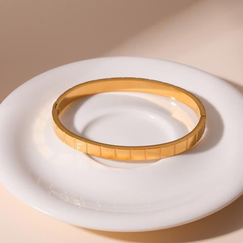 Stainless Steel Bangle 304 Stainless Steel gold color plated fashion jewelry golden Sold By PC