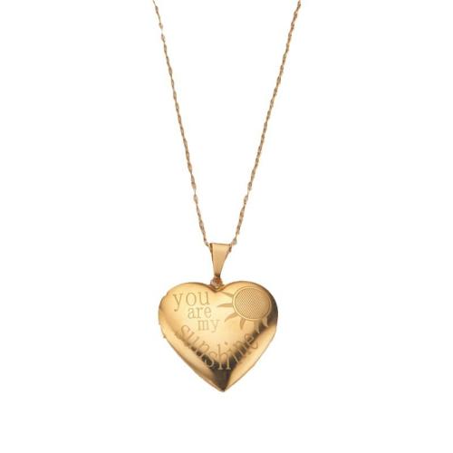 Fashion Locket Necklace 304 Stainless Steel with 2 Inch extender chain Heart polished fashion jewelry & for woman Length 18 Inch Sold By PC