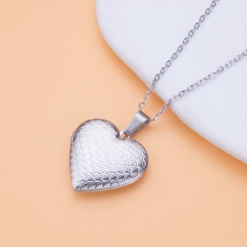 Fashion Locket Necklace 304 Stainless Steel with 2 Inch extender chain Heart plated can open and put into something & fashion jewelry & for woman Length 18 Inch Sold By PC