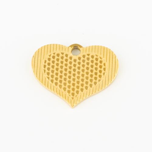 Stainless Steel Heart Pendants 304 Stainless Steel Vacuum Ion Plating DIY gold Sold By Lot