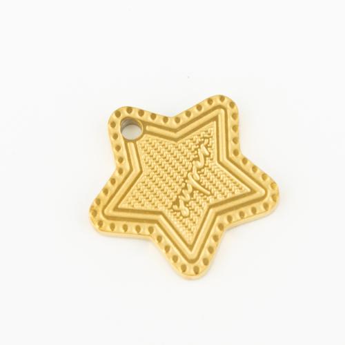 Rostfritt stål Smycken Hängen, 304 rostfritt stål, Star, DIY, guld, 16x16x2mm, 10PC/Lot, Säljs av Lot