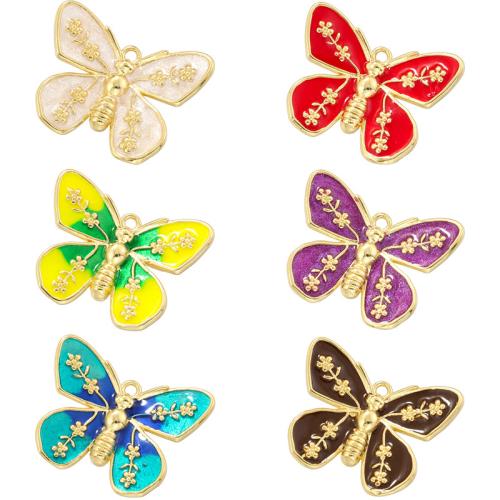 Brass Jewelry Pendants Butterfly plated DIY & enamel Sold By PC