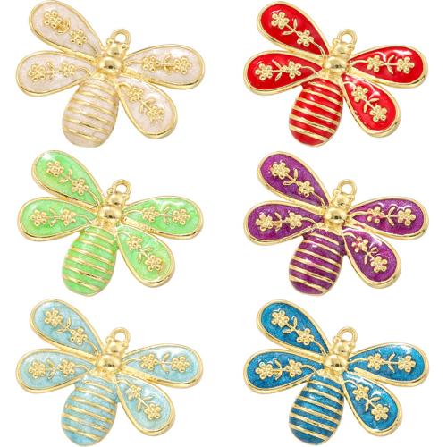 Brass Jewelry Pendants Bee plated DIY & enamel Sold By PC