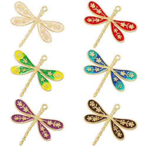 Brass Jewelry Pendants Dragonfly plated DIY & enamel Sold By PC