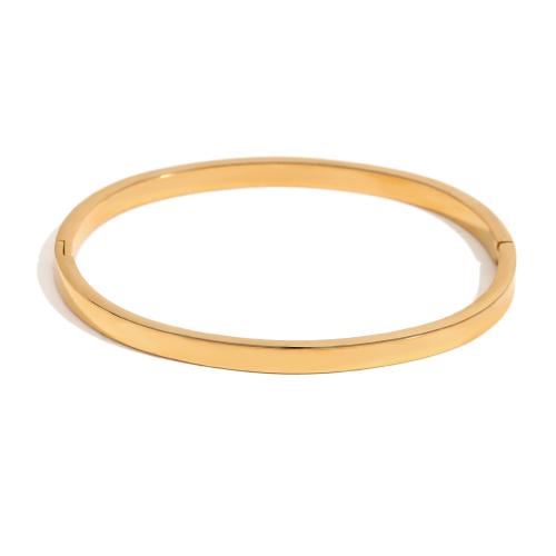 Stainless Steel Bangle 304 Stainless Steel Vacuum Ion Plating & for woman golden Sold By PC