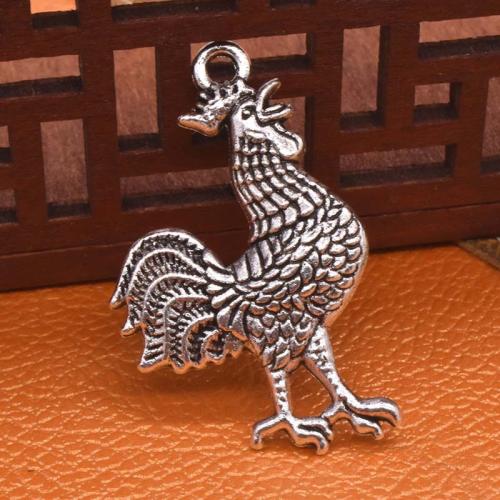 Zinc Alloy Animal Pendants Chicken antique silver color plated DIY Sold By Bag