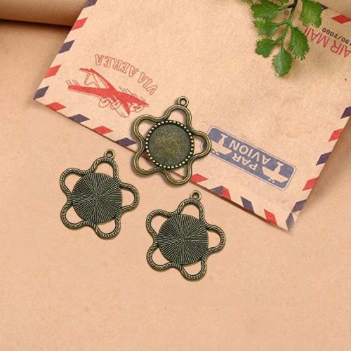 Zinc Alloy Pendant Cabochon Setting Star antique bronze color plated DIY 18mm Sold By Bag