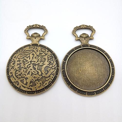 Liga de zinco Pendant Cabochon Ambiente, banho de cor bronze antigo, DIY, 35mm, 100PCs/Bag, vendido por Bag