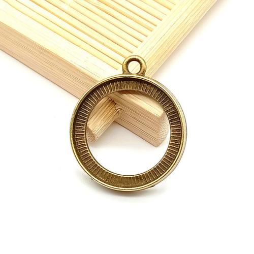 Zinc Alloy Pendant Cabochon Setting Round antique bronze color plated DIY 20mm Sold By Bag