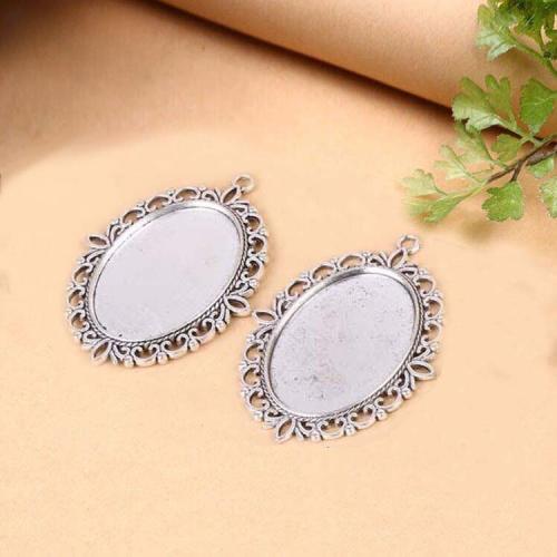 Zinc Alloy Pendant Cabochon Setting antique silver color plated DIY Sold By Bag