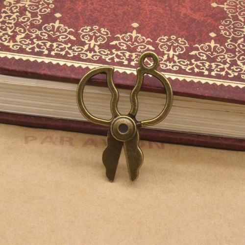 Zinc Alloy Scissors Pendants antique bronze color plated DIY Sold By Bag