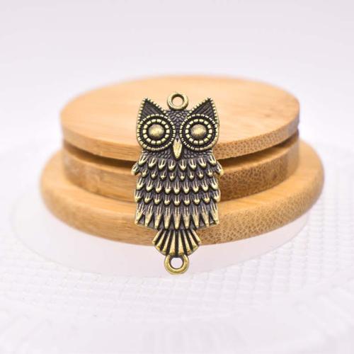 Animal Zinc Alloy Connector Owl antique bronze color plated DIY & 1/1 loop Sold By Bag